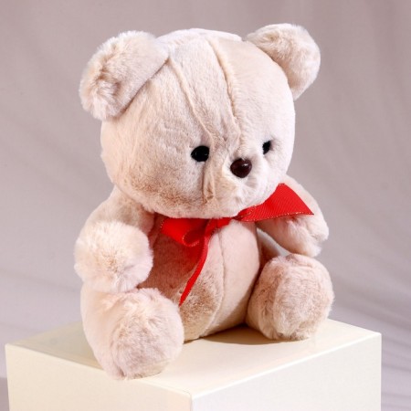 Soft toy "Bear", with a bow, 20 cm, beige color-1