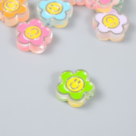 Acrylic Busina "Flower Smail" mix 2.6x2.6x0.8 cm-1