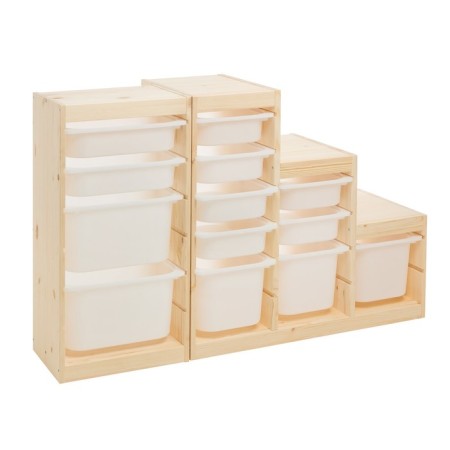 Trofast-2 rack, with containers, vertical, pine array-6