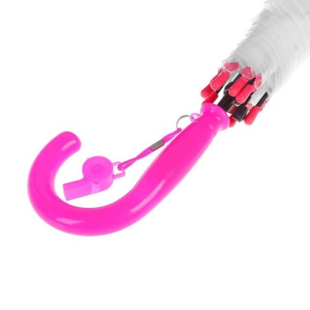Herbera umbrella, semi-automatic, with whistle, r = 41cm, pink color-2