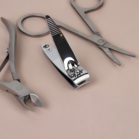 Manicure set, 7 items, in case, brown color-4