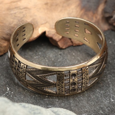 Bracelet wide "Polonom", brass-1