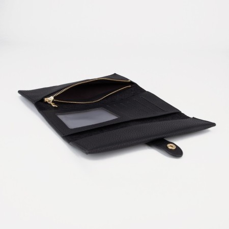 Women's wallet on the button, black color-3
