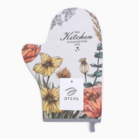 Mittens and Open Ethel "poppy fields" 20x28cm, sarzha, 100% x/l, Vatin 250g/m2-3