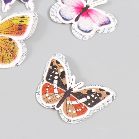 Butterflies cardboard double wings "newspaper" set 12 pcs h = 4-10 cm-3