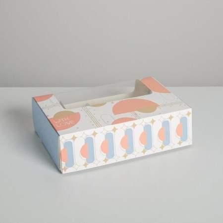 Eclaire box, confectionery packaging, 5 inserts, with love, 25.2 x 15 x 7 cm-1