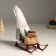 Interior light doll "Dwarf in a shiny cap with a bag of gifts on sleds" 10x26x41 cm