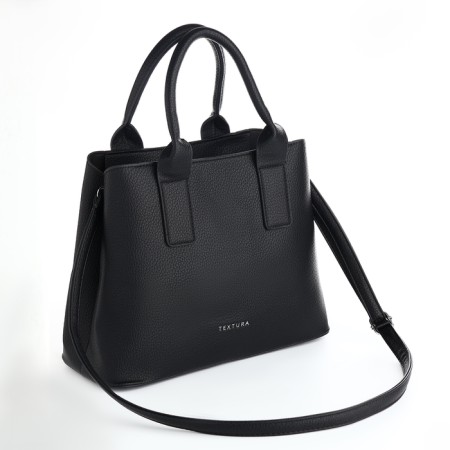 Women's bag with lightning, textura, average size, black color-3