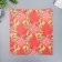 1-sided paper with gold embossing "Flowers on red" density 80 g 24.5x23 cm
