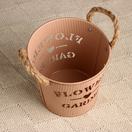 Kashpo "Bucket Flower Garden" brown, 13x13x12cm-3