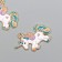 Decor for creativity Metal, enamel "Unicorn with a heart on the side" Gold 2x3.5 cm