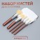 A set of makeup brushes, 5 objects, pink color