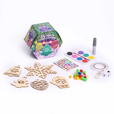 Set for creativity "New Year's garland, wooden toys"-1