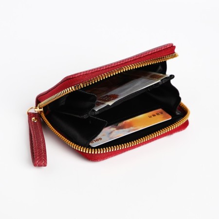 Baby wallet with a zipper, red color-3