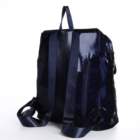 Women's backpack made of artificial leather with lightning, blue color-1