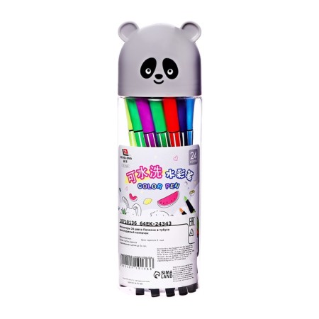 Flomasters 24 Colors of stripes in a tube ventilated cap, panda gray-5