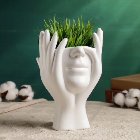 Kashpo - organizer "Dreams in the hands" White, 13.5x20x13cm