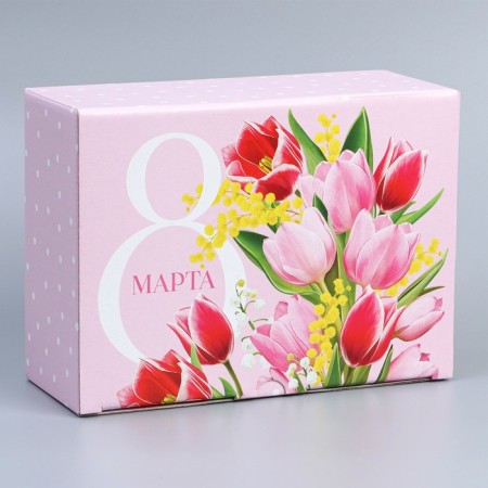 Box Gift team, packaging, “March 8”, 26 x 19 x 10 cm-2