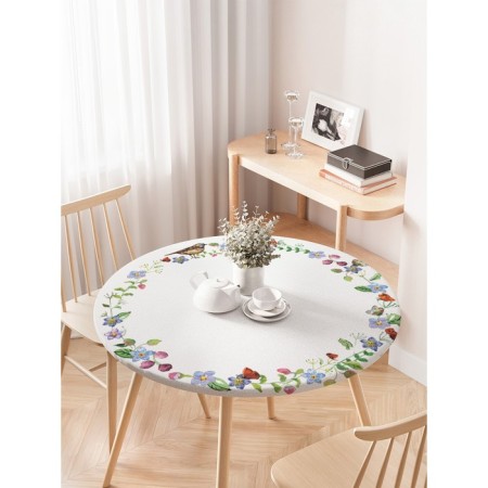 Tables on the table "Flower halo", round, oxford, elastic band, size 120x120 cm, diameter 75-100 cm-2