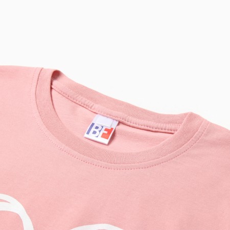 Home female set (T -shirt, shorts), pink color, size 52-6
