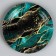 Disposable paper plate "marble", emerald, 18 cm