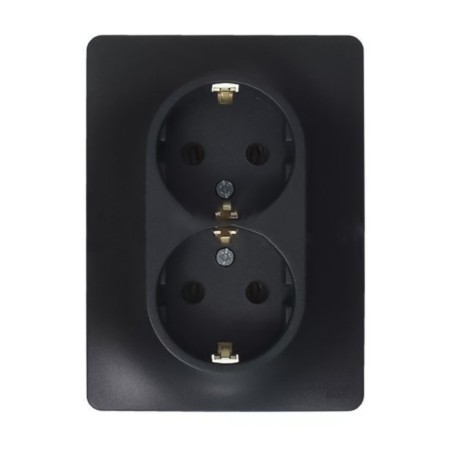 Schel000724 Glossa 2 outlet sockets, grounding