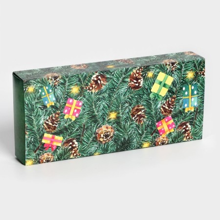 New Year. Box for 10 sweets "Miracles Time", 9.8 x 22 x 3.5 cm, confectionery packaging-2