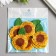 Decor for creativity textile embroidery "Sunflower with a leaf" 4.7x7 cm