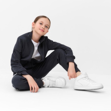 Children's costume (sweatshirt, trousers) minku color graphite, height 140 cm-17
