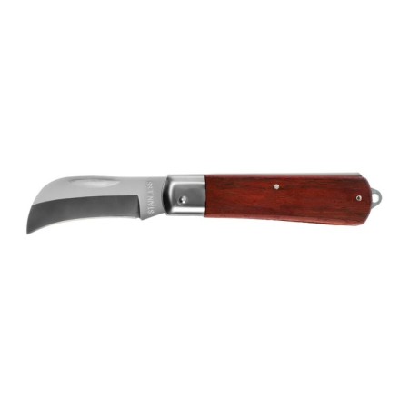A universal folding tundra knife, a wooden handle, a curved blade, stainless steel-4
