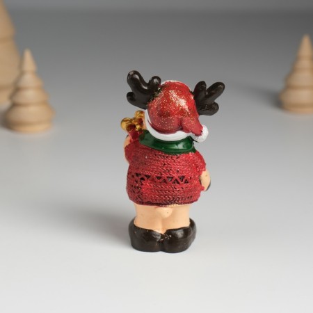 Polystone souvenir "Olenien in a red coat and green scarf" MIX 7.5x4.2x7.5 cm-4