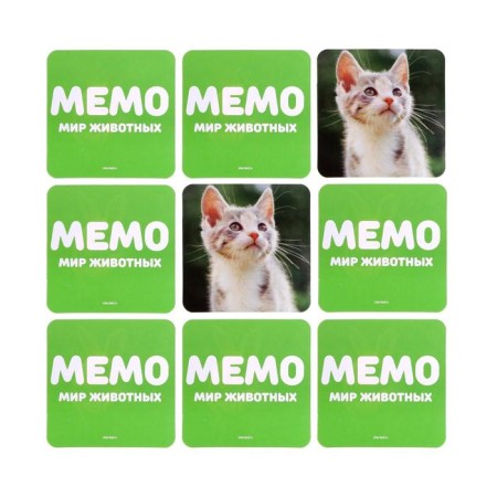 Board game "Memo. Animal world ", 28 cards, 3+-2