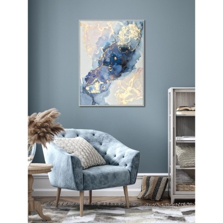 Reproduction of the picture "Blue-golden abstraction", 58x78, frame (20-006)-2