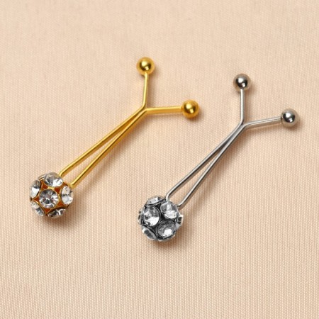 Crying clip "Crystal" ball, color mix (indivisible packing 12 pcs., Price per pcs.)
