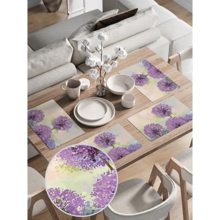 A set of napkins for setting the table "Colorful dandelions", rectangular, rounded edges, size 30x46 cm, 4 pcs-1