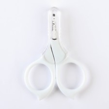 Children's scissors, manicure, with a cap, white color