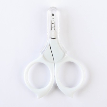Children's scissors, manicure, with a cap, white color