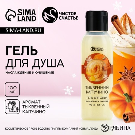 Shower gel, 100 ml, pumpkin cappuccino aroma, pure happiness