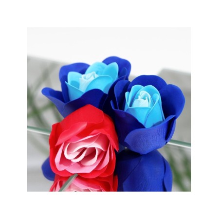 Soap roses of colored shades and gold rose, set 11 pcs-12