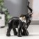 Souvenir Polystone "Elephant African with Elephant" 12x10.5x5 cm