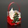 New Year. Box a gift New Year's folding PVC with handles, "Funned Christmas tree", 9 x 9 x 9.5 cm.