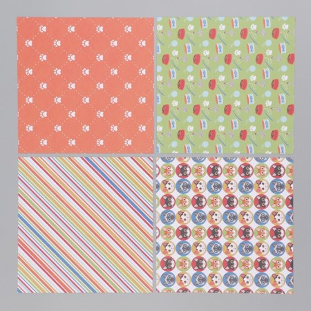 A set of scrapbooking paper 12 sheets 12 designs "Funny cats" 160 grams 15.2x15.2 cm-4