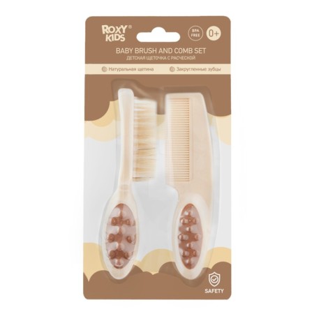 Baby brush with a comb, a pile made of natural bristles-6