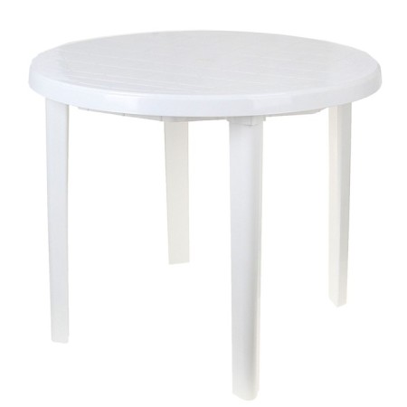 Round table, 90x90x75 cm, white color-4