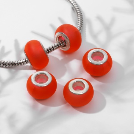 Busina "matte style" for phosphorus agate, red color in silver-1