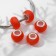 Busina "matte style" for phosphorus agate, red color in silver