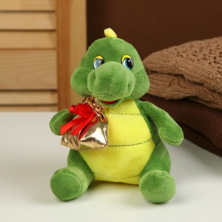 Soft toy "Dragon", with a gift, 17 cm, green color-1