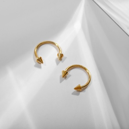 Circular in an eyebrow (piercing), spike, d = 10 mm, pair, color gold (indivisible packing 12 pairs, price per pair)-1