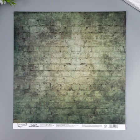 A set of paper for scrapbooking (10 sheets) "Around me khaki 3" 30.5x30.5 cm, 190 g/m2