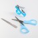 A child care set, 5 items: brush, comb, safe scissors, files and nail tongs, blue color